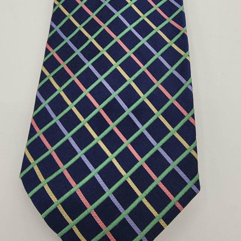 Lands' End Silk Italy Blue Men's Necktie Size 59 x 3.75 - Picture 3 of 7